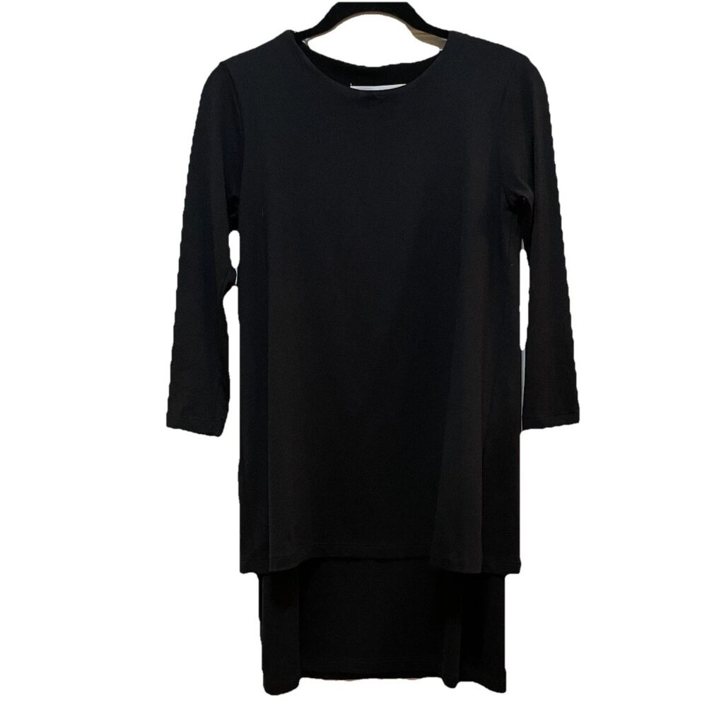 SUSANA MONACO Black 3/4 Length Layered Short Dress Sz S